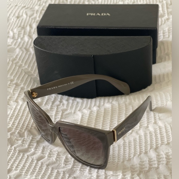 New Prada sunglasses- grey ish color with logo on arms - Picture 2 of 2